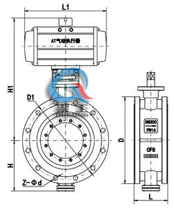 气动硬密封蝶阀 (法兰式)
