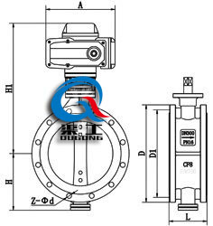 D943H/F/X电动法兰蝶阀 (配HR执行器)