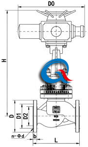 电动法兰截止阀 (连接尺寸图)