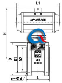 气动对夹球阀(AT执行器)