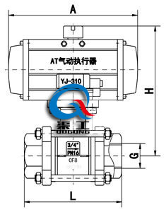 内螺纹气动球阀 (三片式)