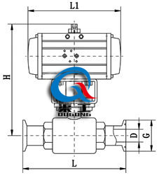 气动卫生级球阀 (外形图)