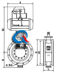 气动调节蝶阀 (法兰式)