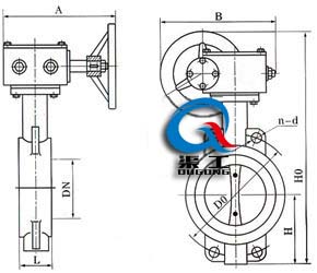 D71F手动对夹蝶阀 (蜗轮传动)	