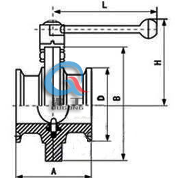卫生级蝶阀 （安装尺寸图）