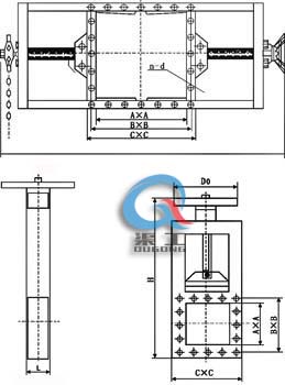 手动闸板阀,手动插板阀 结构尺寸图