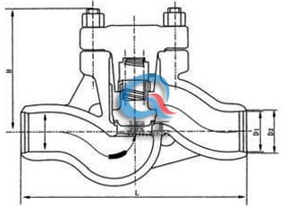 H61Y高压焊接止回阀 (尺寸图)