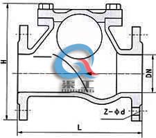 HQ41X滑道滚球式止回阀 (尺寸图)