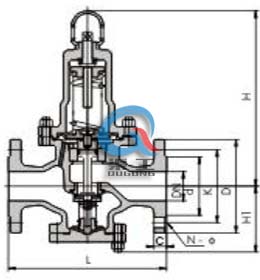 水用减压阀 (空气减压阀) 原理图