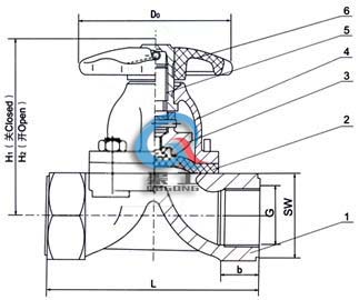 EG11W内螺纹隔膜阀 (结构图)