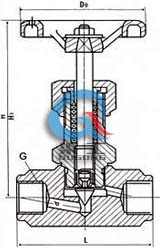 J13W内螺纹针型阀 (结构图)