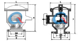 JAV夹套保温呼吸阀（结构尺寸图）